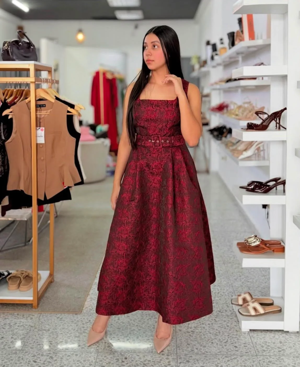 Vestido Midi Jacquard