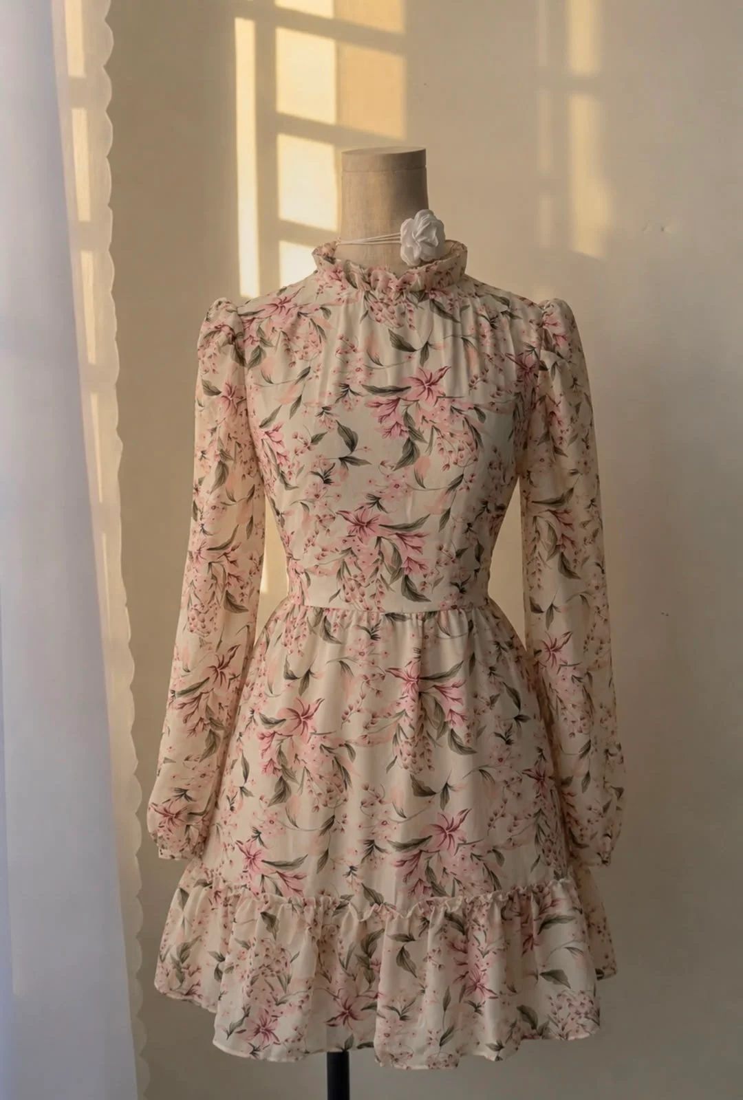 Vestido Floral Manga Larga
